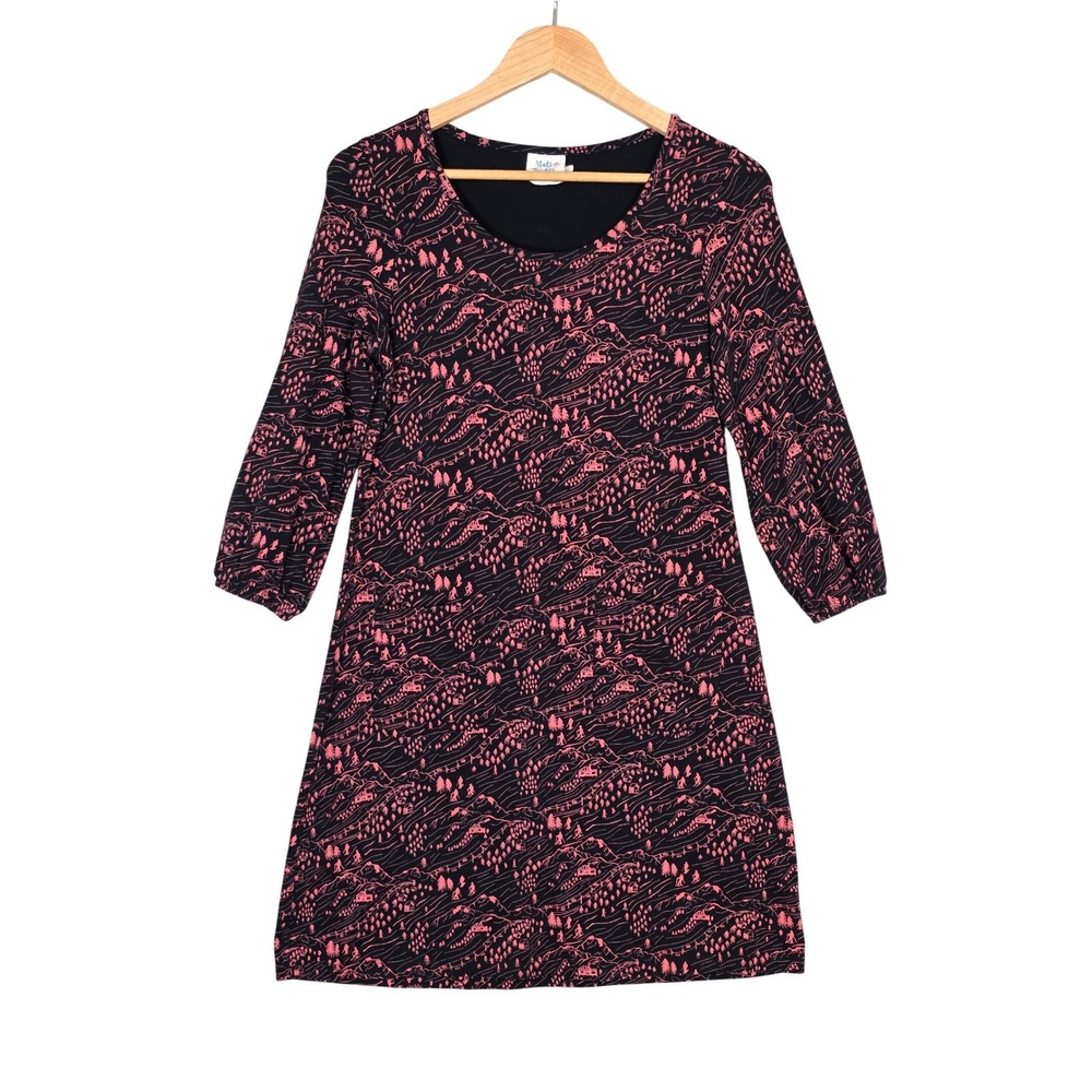 Mata Traders Women's Black Pink Organic Cotton Ski Lift Mini Dress XS